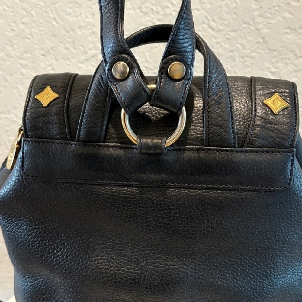 MCM Black Leather (Unisex) Backpack / Handbag Authentic ( EXCELLENT CONDITION) - Picture 8 of 14